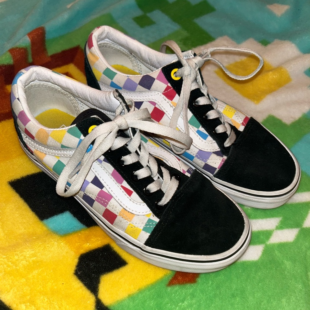 Rainbow Checkered Vans